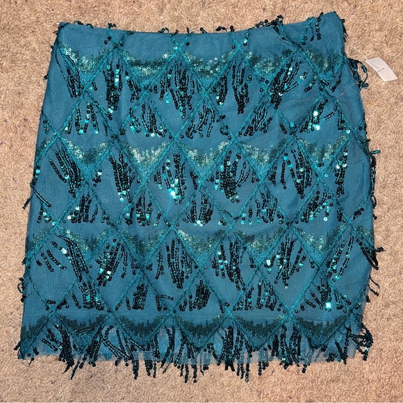 Sincerely Jules Taylor Swift 1989 Era Teal Sequin Fringe Set Size Medium NWT - Picture 4 of 8